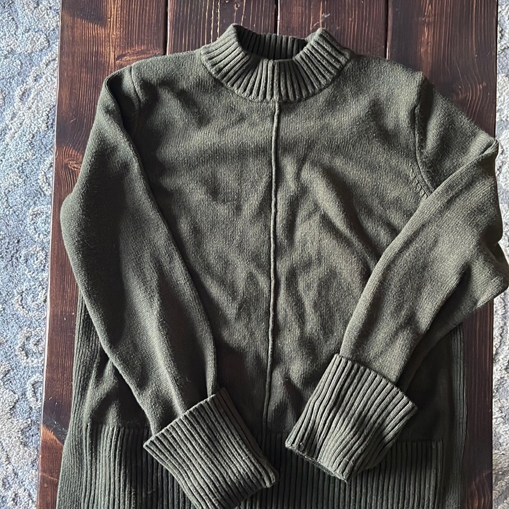 Olive green crew neck sweater